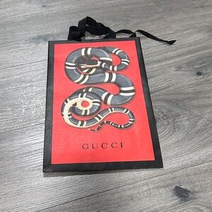 Gucci Red and Black Snake Design Bag